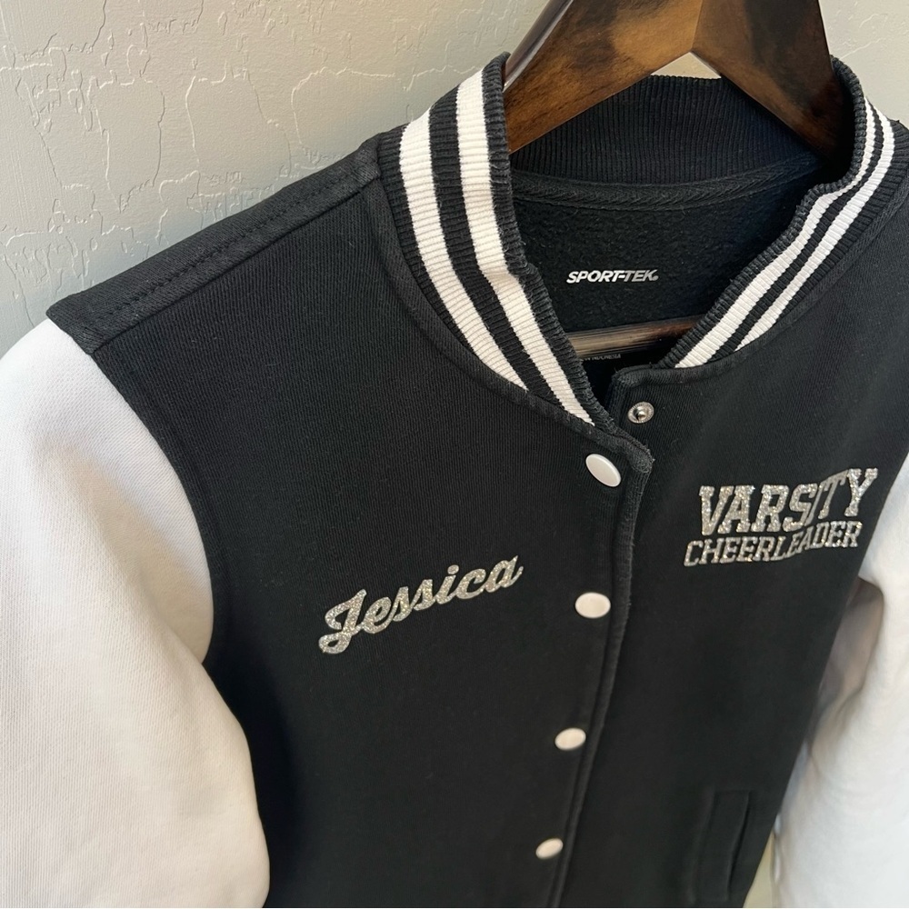 Sport-Tek Varsity Cheerleading jacket, cotton blend, snap closure, sz S - Picture 4 of 16